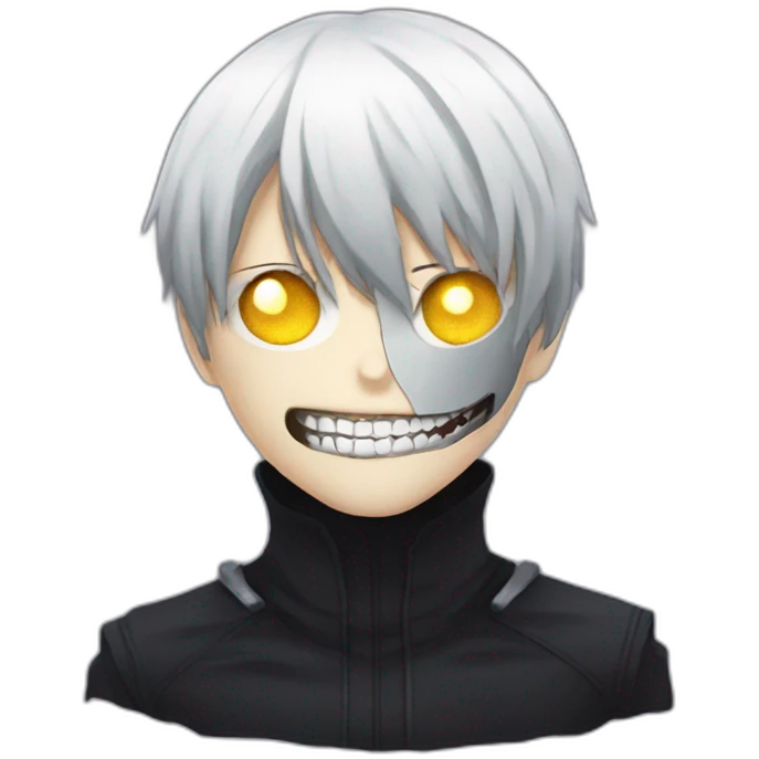 Ken kaneki wearing his ghoul mask emoji