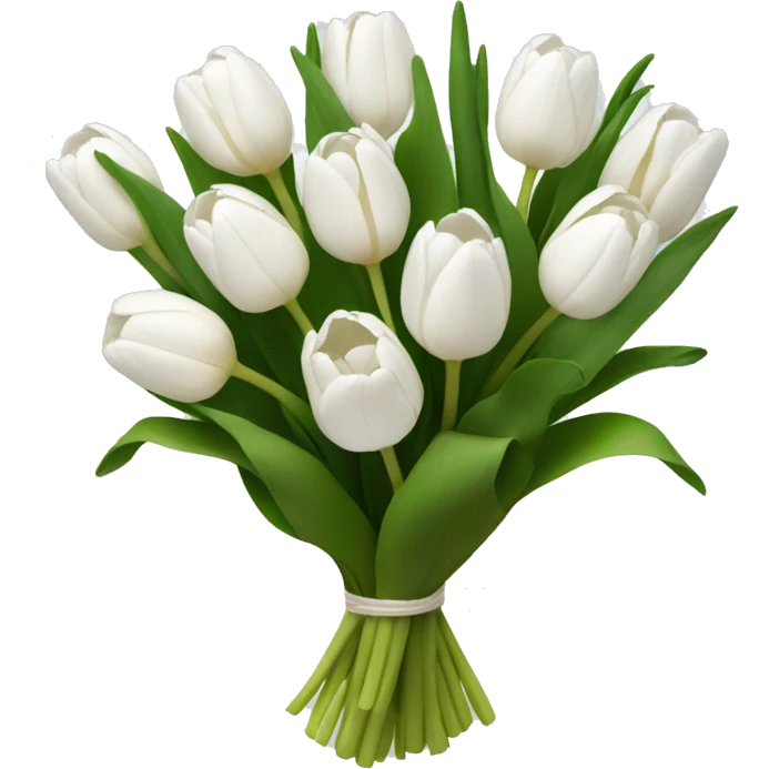 white tulip bouquet  emoji