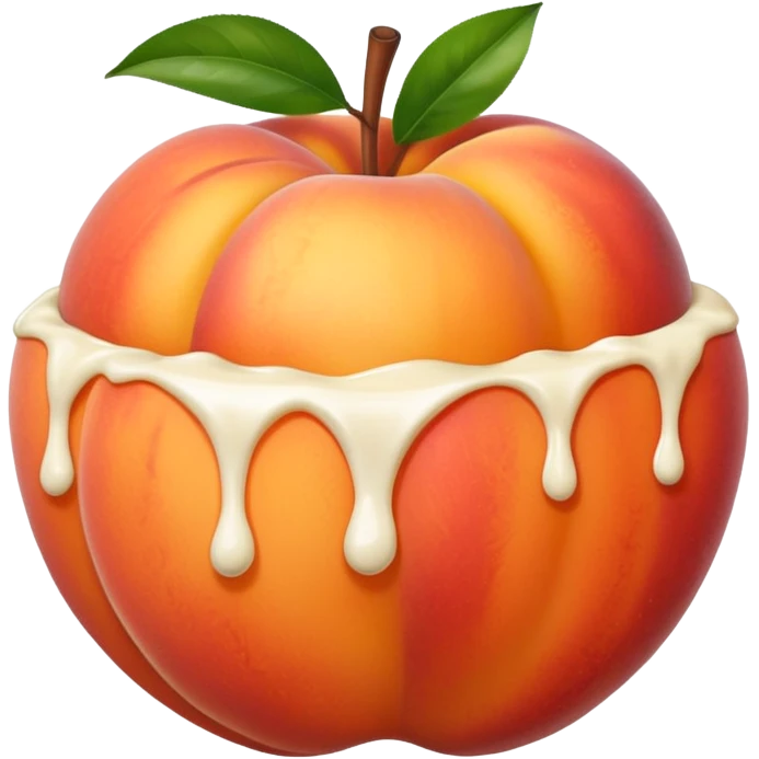White cream drenched on a peach emoji