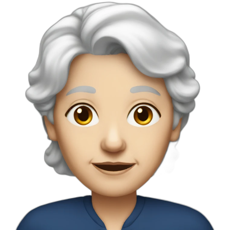 old white woman dark blue outfit emoji