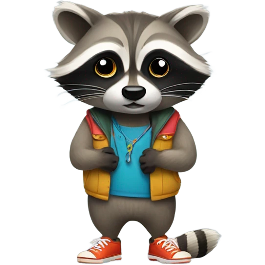 raccoon with shoes on  emoji