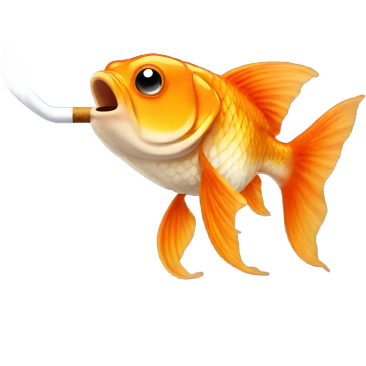 Goldfish smoking cigarette emoji