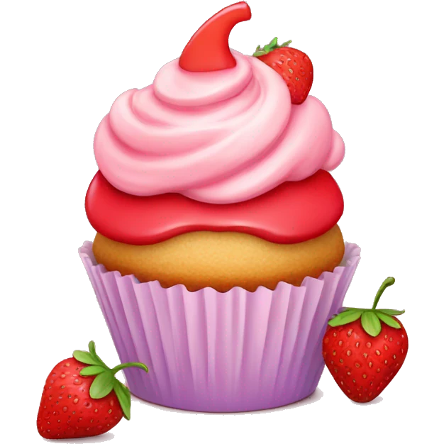 strawberry cupcake emoji