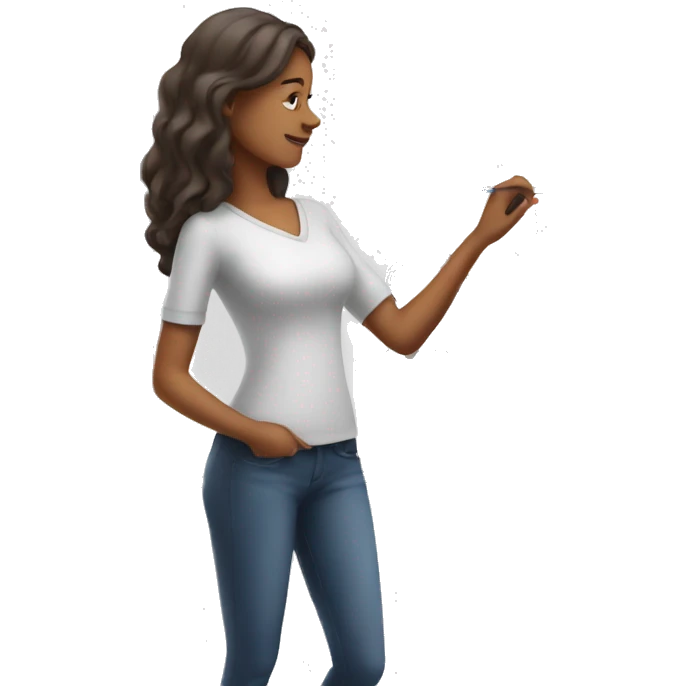 Woman writing on whiteboard with diagrams on it emoji