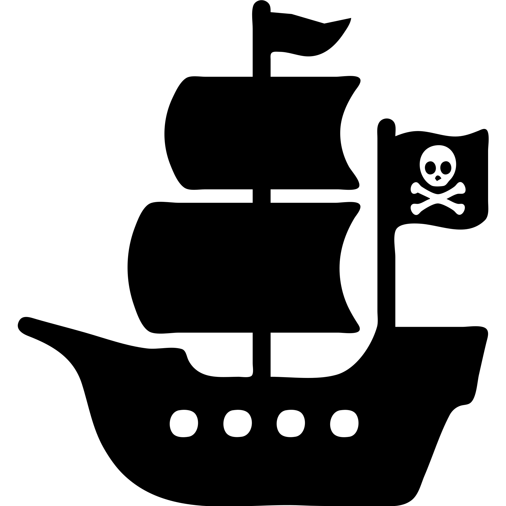 solid filled pirate ship icon emoji