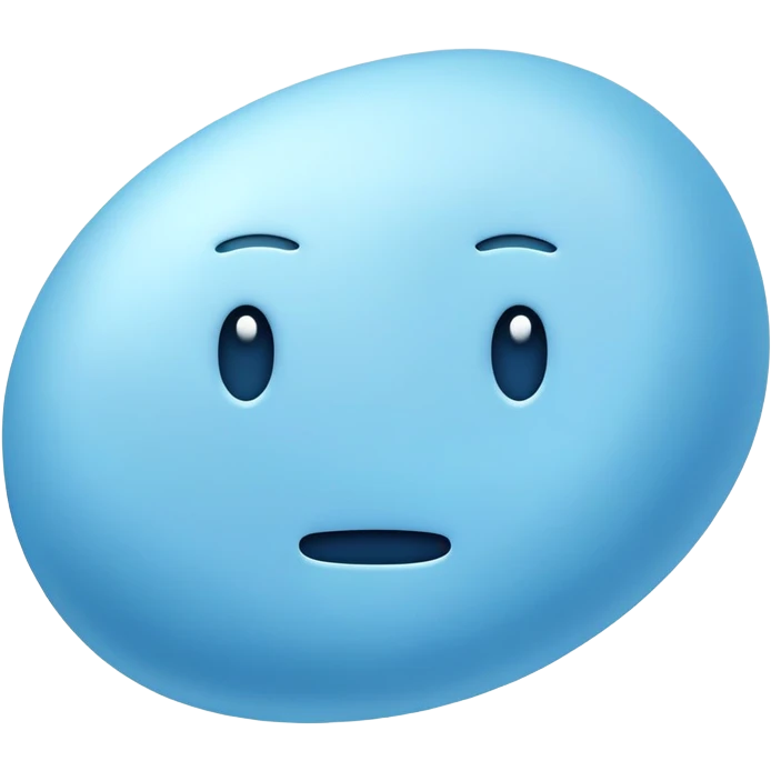 abstract irregular light blue shape, absolutely no facial features, no eyes, no mouth, purely abstract color blob emoji