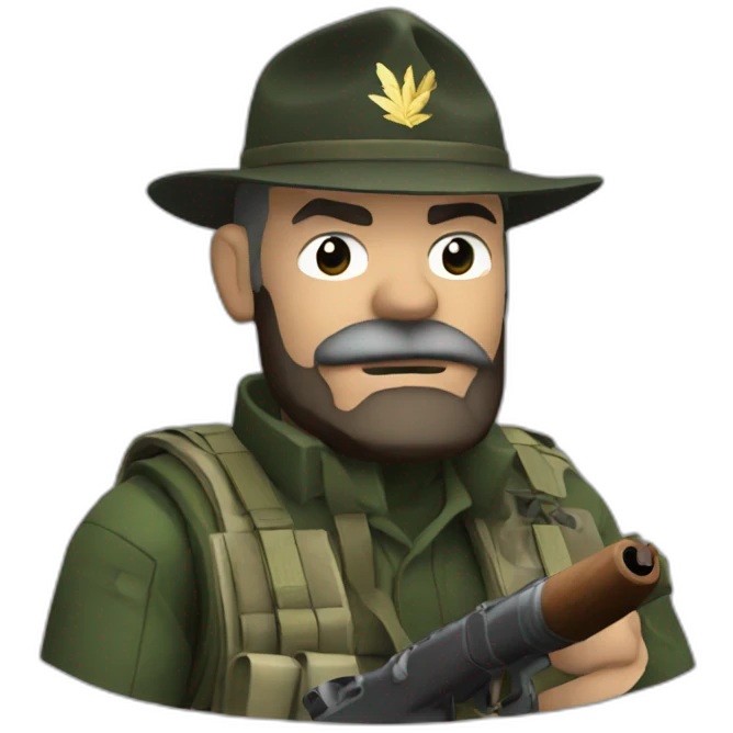 Captain price smoking a cigar while holding a rifle emoji