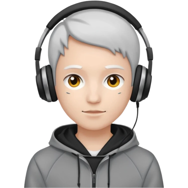 But with the same instructions, with deportive hoodie and headphones, and skin white emoji