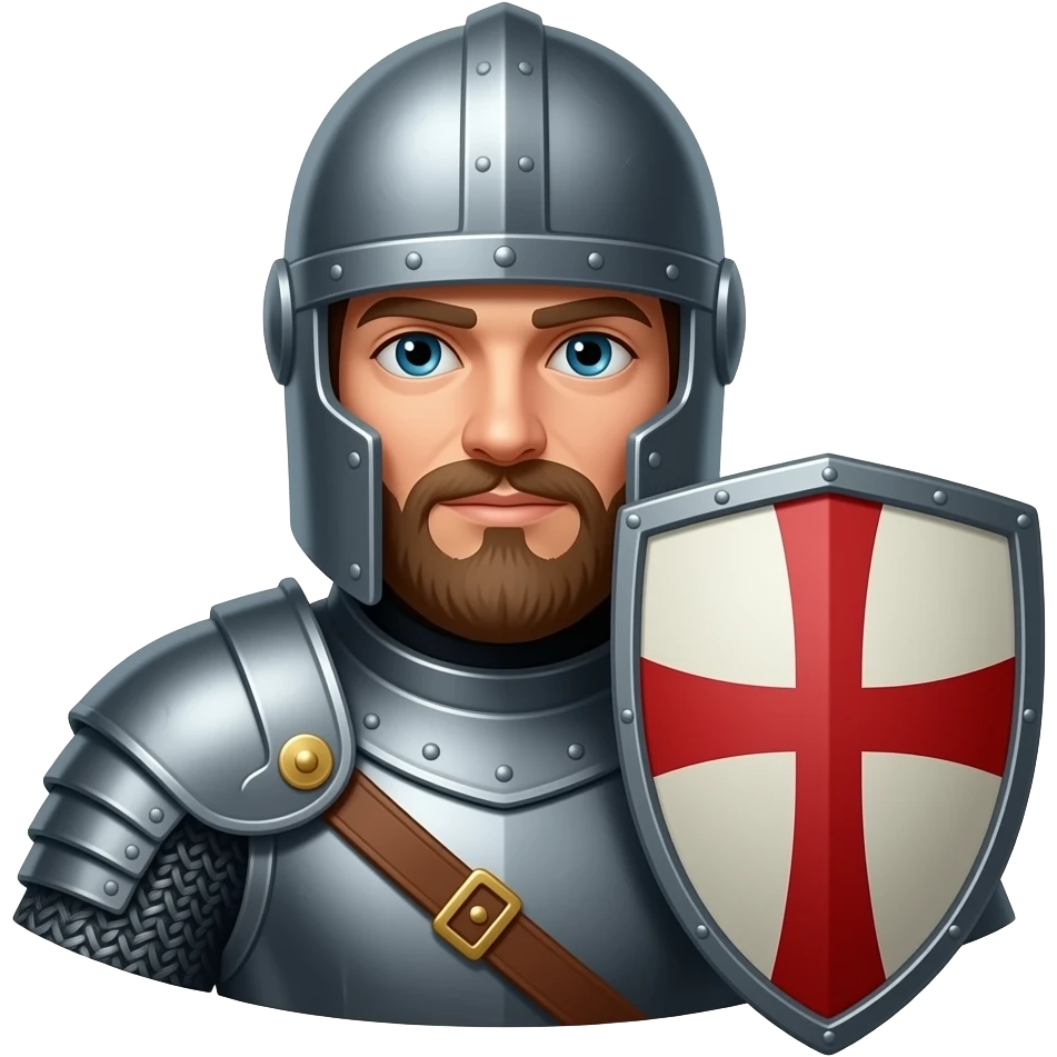 soldato medioevale con scudo templare emoji