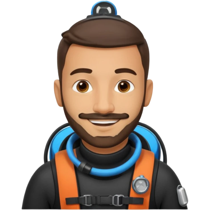 Moroccan Male 38 short beard, scuba diving emoji