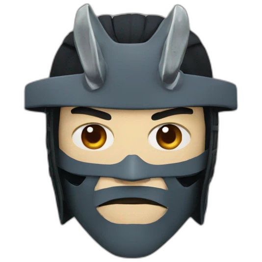 samourai with a oni mask emoji