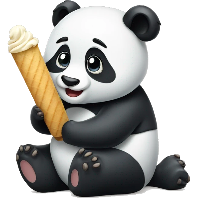 Panda eating icecrem  emoji