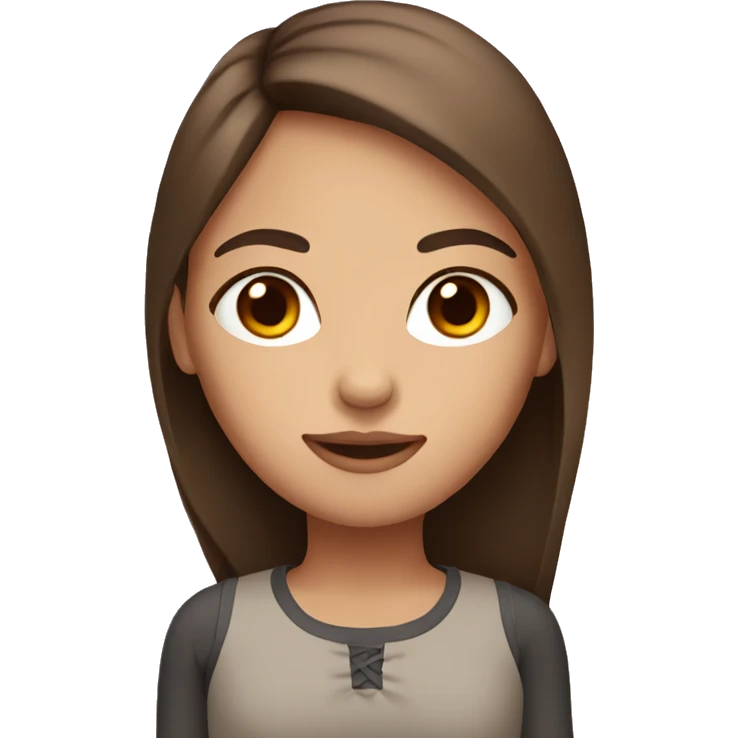 Girl with brown eyes and brown straight hair emoji
