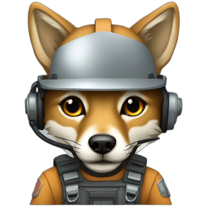 Coyote con casco de ingeniero mecatronico emoji