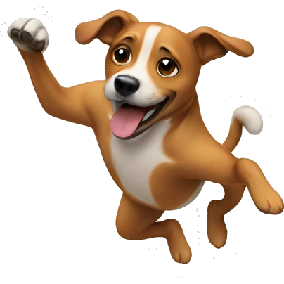 A dog doing a backflip emoji
