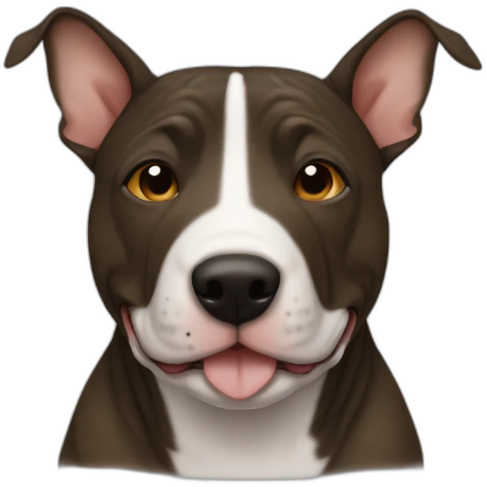 Brindle bullterrier front view chubby face emoji