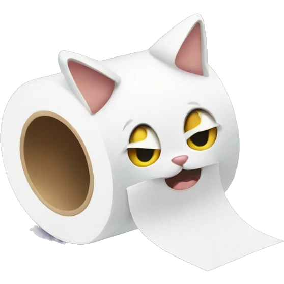 Cat tearing up toilet paper  emoji