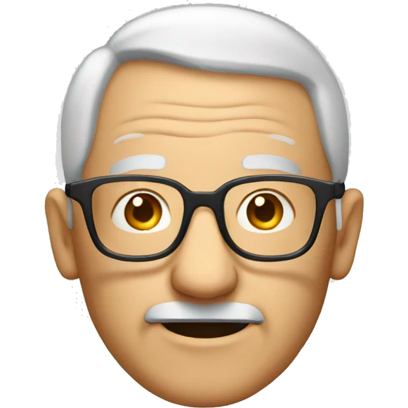 elderly man with glasses head emoji