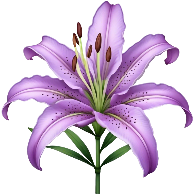 single Lavender Oriental Lily, straight stem emoji