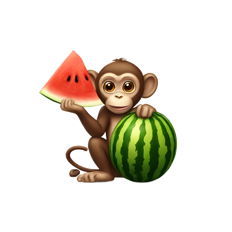 Monkey eating watermelon  emoji
