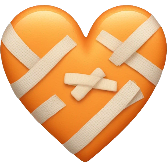 light orange heart with bandages emoji