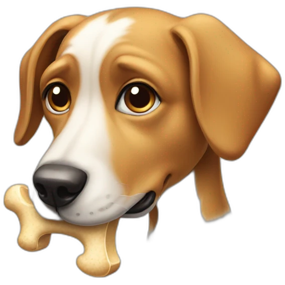 dog with a bone in its thinking emoji