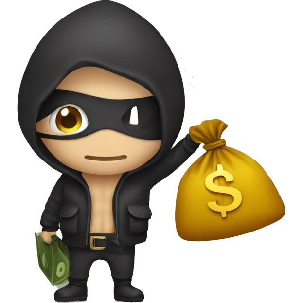 Thief with money bag emoji