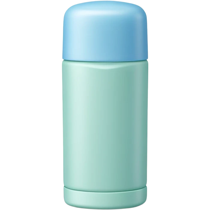 deodorant stick cap off or raised smooth rounded top clean minimal soft color white blue green matte surface no branding no spray no faces clean 3D soft shadows transparent background emoji scale emoji