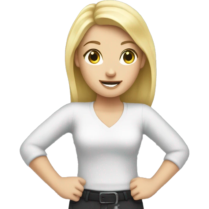 White girl throwing money emoji