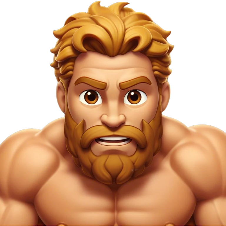 Cinematic Realistic Hercules Portrait, head tilted dramatically with an exaggeratedly amused expression, featuring a bold yet playful demeanor. His rugged, muscular form and finely detailed classical garb are rendered with dynamic lighting and robust textures, conveying a rare moment of lighthearted mirth from a timeless legend. emoji