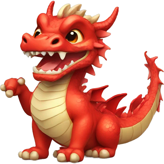 cute Chinese dragon with red body emoji