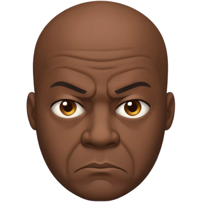 bald grumpy black man emoji