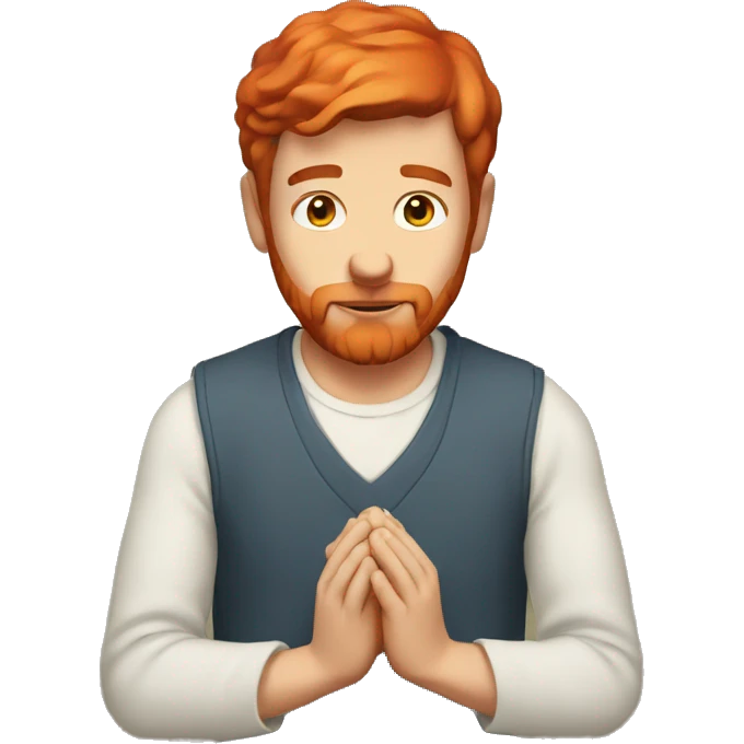 man with red hair praying emoji