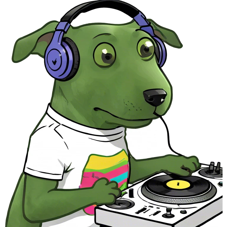dog djing emoji