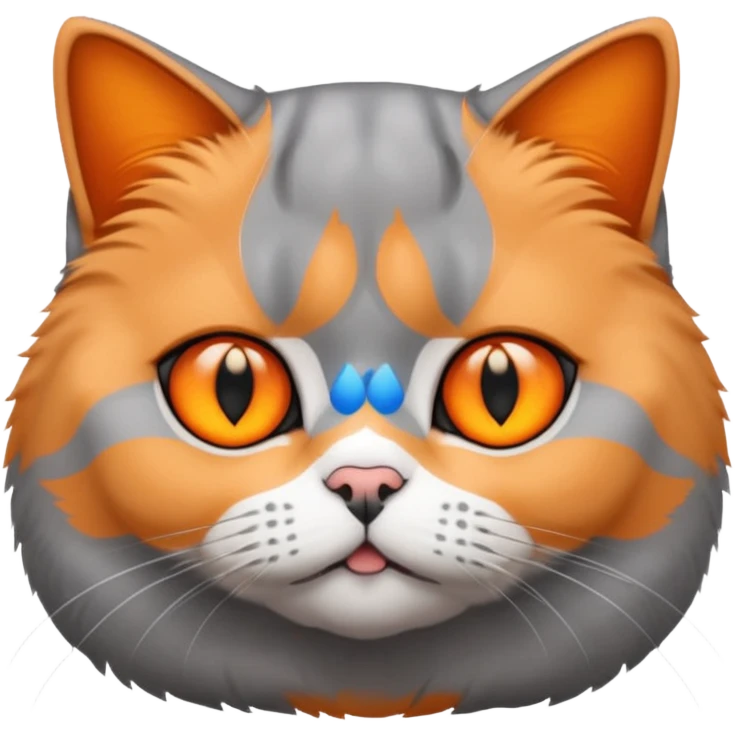 make british shorthair emoji's, female, grey furr, orange eyes emoji