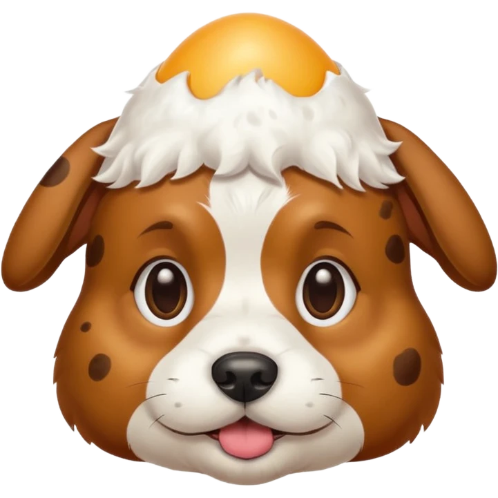 Egg on dogs head emoji