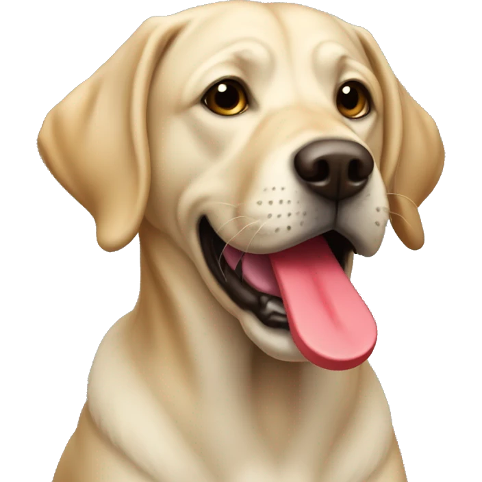Lab with toy in mouth emoji