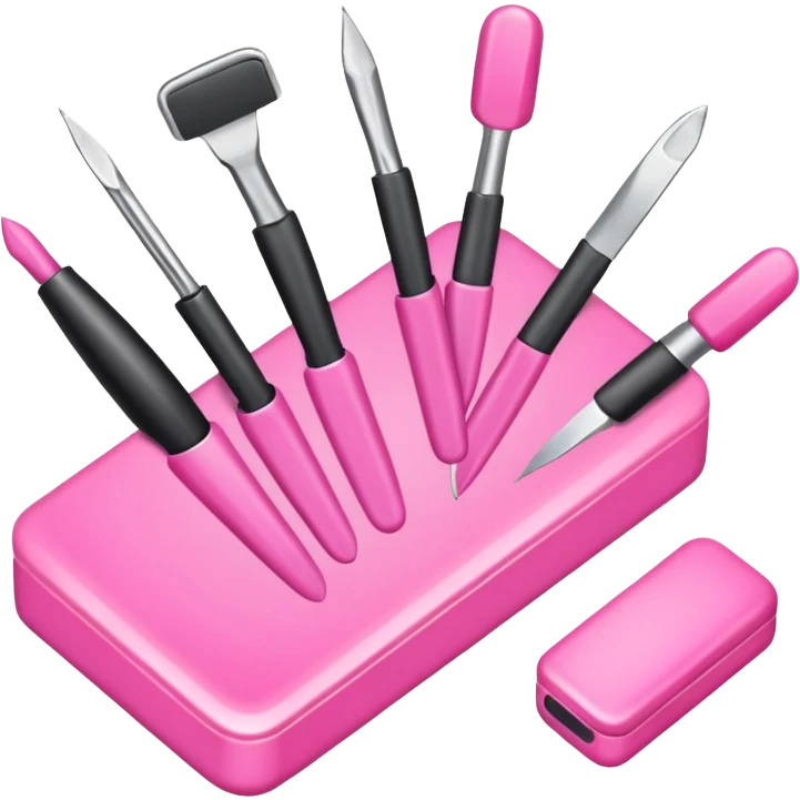 Create an icon using tools used by manicurists; use pink tones color FD63E9. emoji