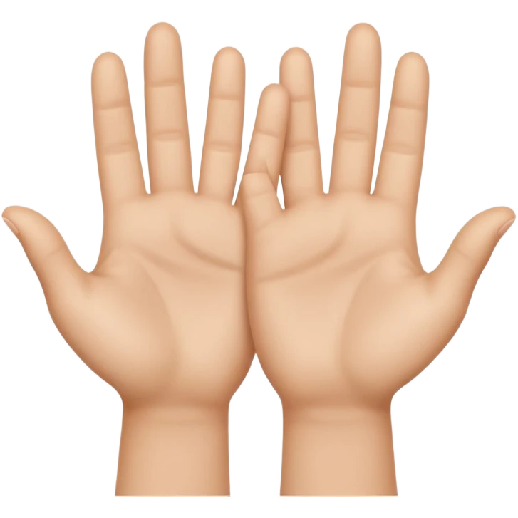 Emoji icon of open hands facing up, soft realistic skin texture, smooth shading, minimal details, centered composition emoji
