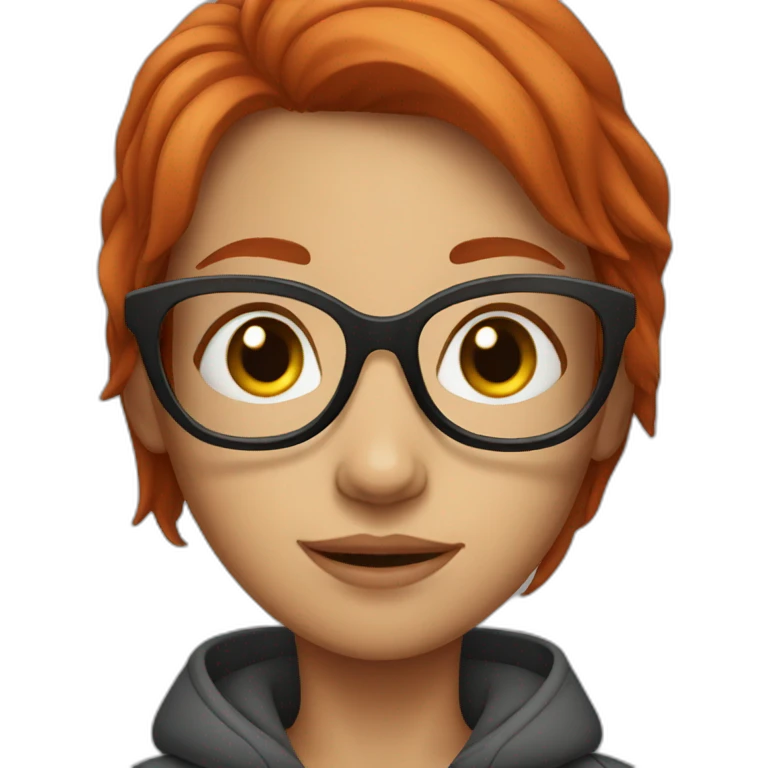 red-haired girl with glasses emoji