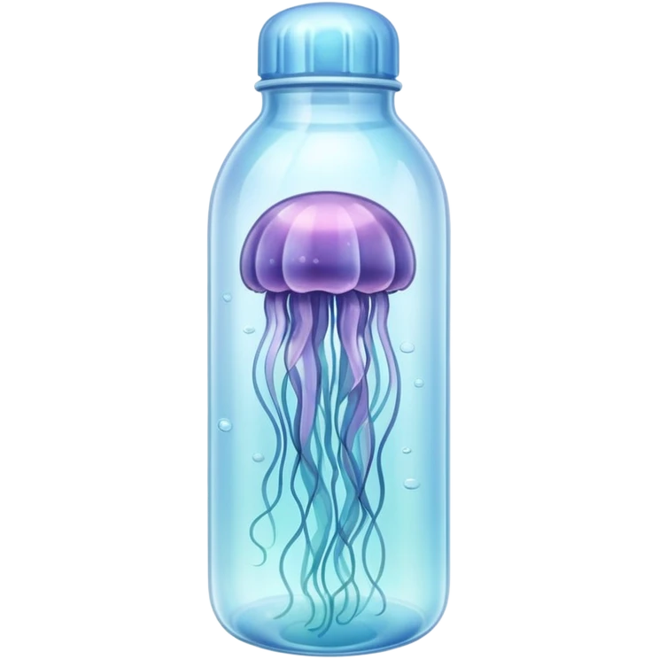 sea jellyfish stuck leg in plastic bottle emoji