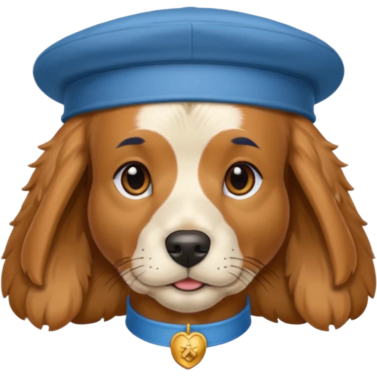 un cocker avec un chapeau emoji