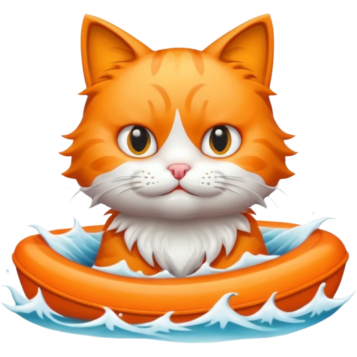 a bad kitty on the waves emoji