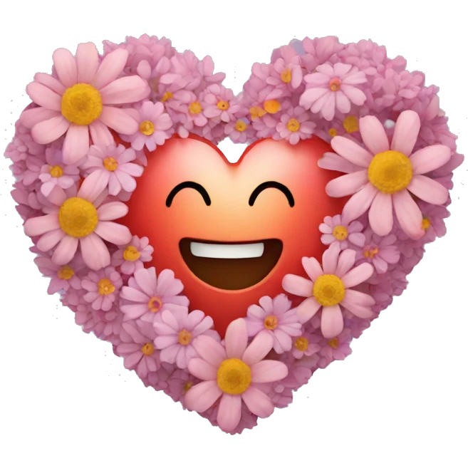 Heart surrounded with flowers  emoji