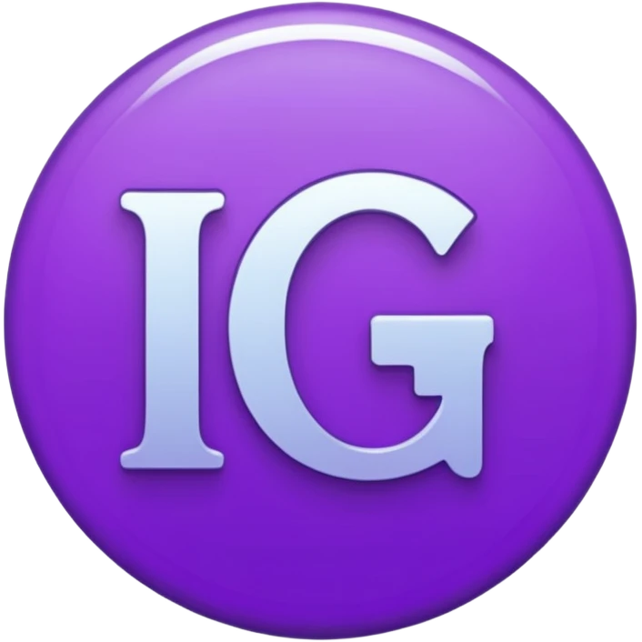 Purple circle 🟣 with letters “iG” emoji