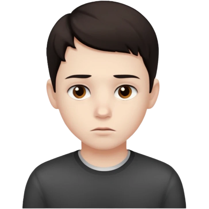 Lonely darck young boy emoji
