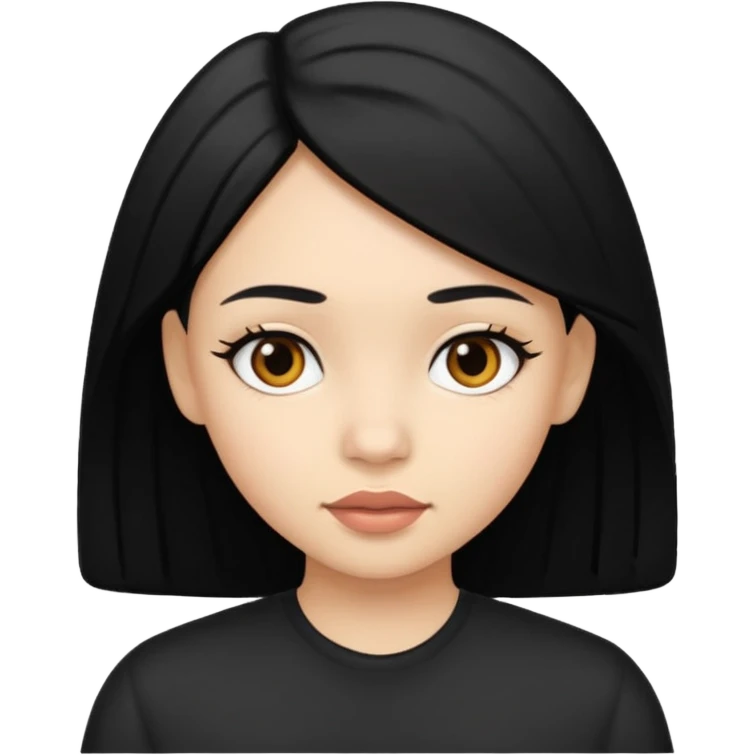 faça elas com cabelos pretos  emoji