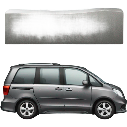 A gravestone with a modern minivan engraved on it emoji