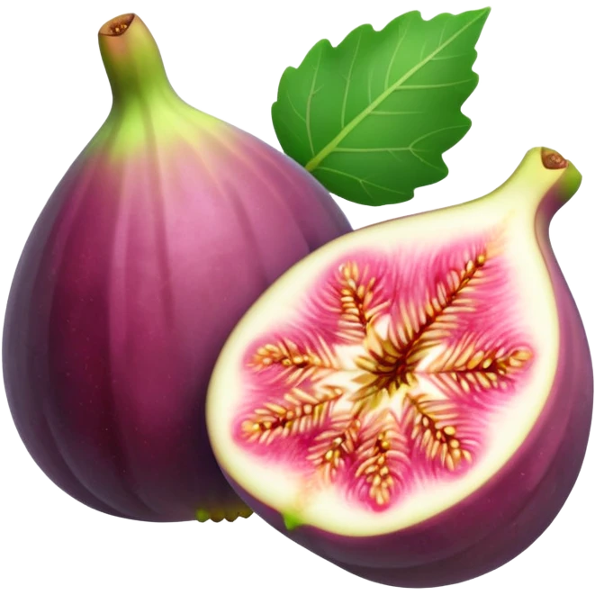Please create a emoji of a cross-section of a fig with a small leaf emoji