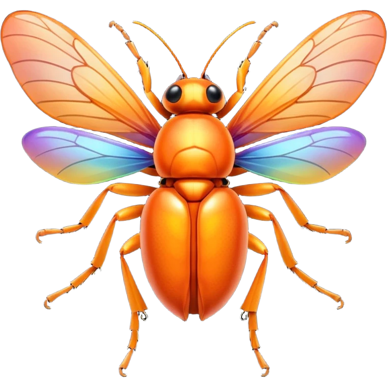 very shiny orange bug with wings  emoji